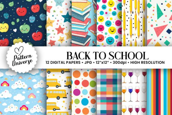 Back to School Pattern Digital Papers: A Creative Resource for Crafting and Design