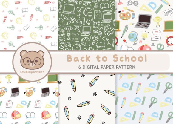 Back to School Seamless Pattern Bundle