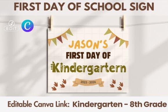 Back to School Sign Canva Template 3: A Dino-Themed Keepsake for Every Grade