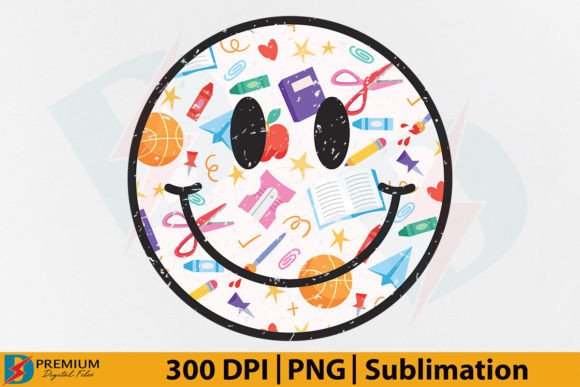 Back to School Smiley Face Smile Teacher: A Digital Design for Creative Use