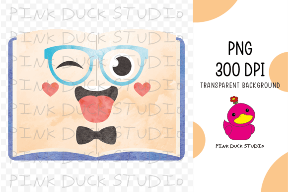 Watercolor Book Face Back to School Cute